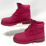 Timberland Pink Leather Lace Up Boots Girls Sz 4.5