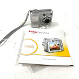 Kodak EasyShare C663 Zoom Digital Camera 3x 34-102mm Lens - TESTED