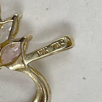 10K Yellow Gold Multi-Color Marquise Cut CZ Heart Pendant - 2.75g