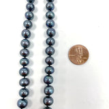 Black Pearl Knotted Necklace With 18K Gold Plate Clasp 18 Inch Length