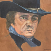 Oil on Canvas Portrait of Johnny Cash by Addington