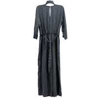 NWT Wmns LOFT Lounge Gray 3/4 Sleeve Surplice Wide Leg Jumpsuit Sz L MSRP$84