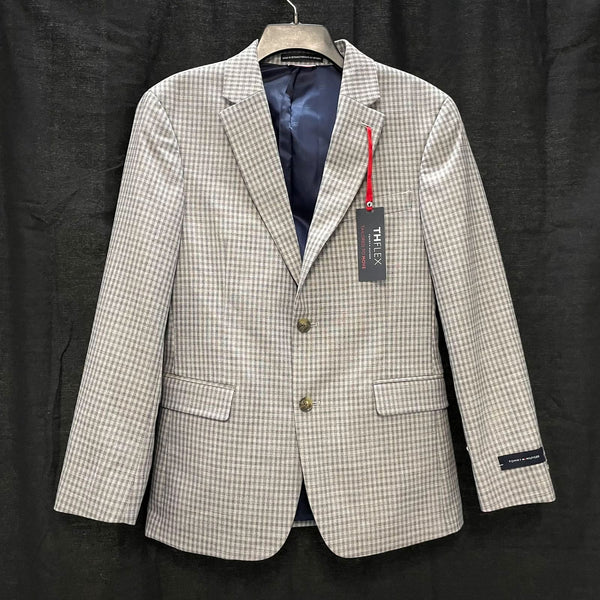 NWT Mens TOMMY HILFIGER Gray Gingham Trevor Blazer Jacket Sz 38 Short MSRP$295