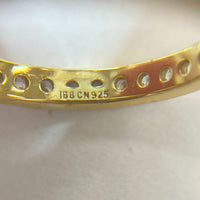 Gold Over Sterling Sz 9 2.8mm Wide CZ Eternity-Style Stacker Ring, 2.53g
