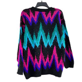 Wmns 90s Vintage CLASSIC ESSENTIALS Funky Abstract Drop Shoulder Sweater No Sz