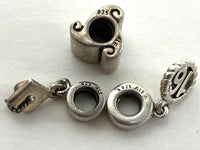 Pandora Set of 3 Sterling Silver Slide Charms: Sweet 16, Graduation, Good Luck