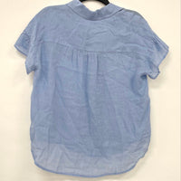 Bella Dahl Women’s Blue Button Front Short Sleeve Shirt