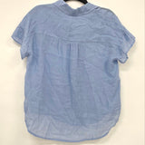 Bella Dahl Women’s Blue Button Front Short Sleeve Shirt