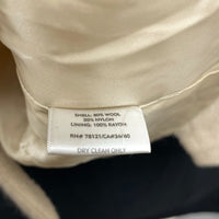 Wmns EILEEN FISHER Cream Beige Italian Wool Tweed Blazer Jacket Sz S Petite
