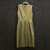 NWT Wmns ANN TAYLOR Green Tie Waist Sleeveless Above Knee Dress Sz 00P MSRP$139