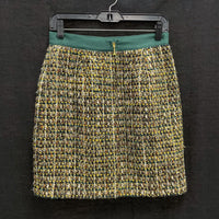 Wmns KATE SPADE Skirt The Rules Wool Blend Green Tweed Above Knee Skirt Sz 4