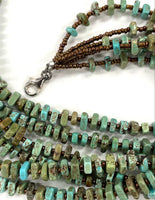 SILPADA Sterling 925 6 Strand Howlite Green Cascading Wave 20" Necklace N1535