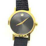 Movado Museum Women's Black Dial Black Leather Band Watch 87-25-832 (Untested)