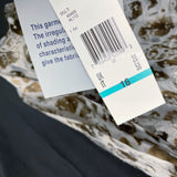 NWT Wmns ANNE KLEIN Silk Blend Tan Gray Textured Cinch Waist Pussy Bow Blouse 16