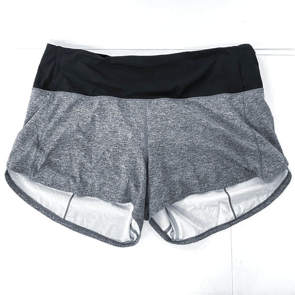 Wmns Lululemon Gray Heather Speed Up Athletic Active Workout Shorts Sz 8