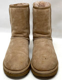 IOB UGG Classic Short Brown Suede Boots w Glitter Heels Women’s Sz 6