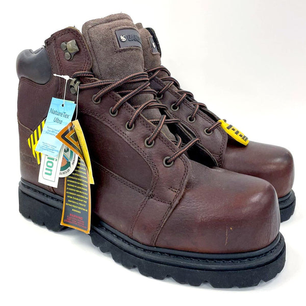 Gander Brown Leather Rugged Force Mountain Work Boots Men's 11.5W NWT