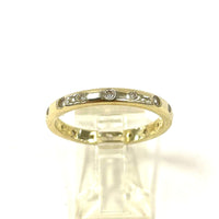 Gold Over 925 Sterling Sz 8 Vermeil CZ Stardust 2.7mm Stacker Ring, 2.46g