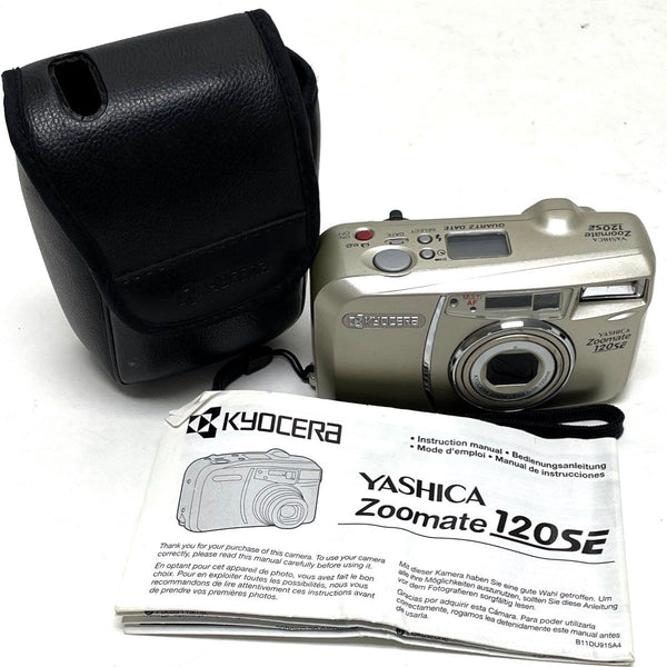 Kyocera Yashica Zoomate 120SE Point-&-Shoot 35mm Film Camera w/ Case-TESTED