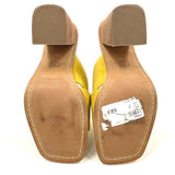 Marc Fisher LTD Barli Heeled Slip On Sandal Yellow Suede Women's Size 8.5