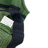 Wmns 90s Vintage ST. JOHN Green & Black Striped Knit Mock Neck Tank Top Sz L