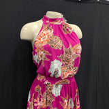 NWT Wmns INTERNATIONAL CONCEPTS Fuchsia Floral Long Sleeveless Maxi Dress Sz MP