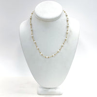 14K Yellow Gold & 5mm Freshwater Pearl Beaded Necklace 18" 5.86g