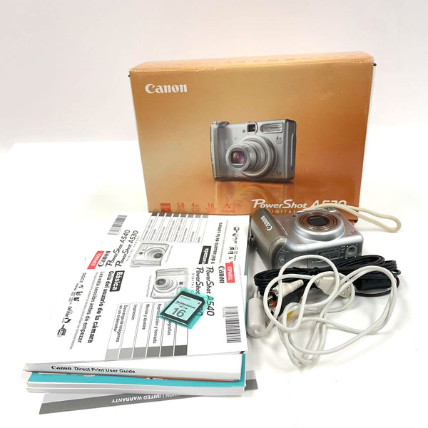 Canon PowerShot A530 AiAF PC1184 5.0MP 5.8-23.2mm 1:2.6-5.5 Lens in Box - TESTED