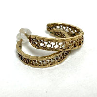 10K & 14K Yellow Gold Open Work J Hoop Earrings, 1.61g