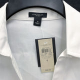 NWT Wmns ANN TAYLOR 100% Cotton White Low Cut Long Sleeve Button Up Shirt Sz 4