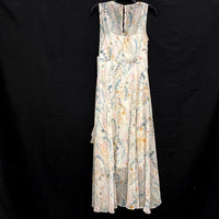 NWT Calvin Klein White Multi Floral Chiffon Sleeveless Dress Women’s Sz 6