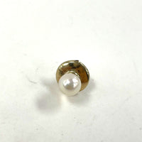14K Yellow Gold Tie Tac w Great 6.7mm White Pearl w Pink/Blue Lustre, .62g