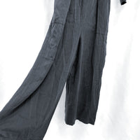 NWT Wmns LOFT Lounge Gray 3/4 Sleeve Surplice Wide Leg Jumpsuit Sz L MSRP$84