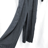 NWT Wmns LOFT Lounge Gray 3/4 Sleeve Surplice Wide Leg Jumpsuit Sz L MSRP$84