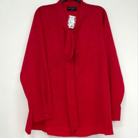 NWT Lane Bryant Red & Gold Dot Tie Neck Blouse Women’s Sz 22/24