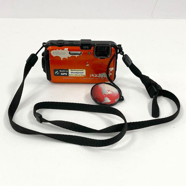 Nikon COOLPIX AW100 16MP Orange Waterproof Digital Camera - TESTED