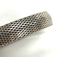 7.25" Sterling Silver Wide Mesh Style Bangle Bracelet, 39.82g