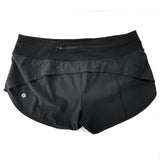 Wmns Lululemon Black Speed Up Athletic Active Shorts Sz 6