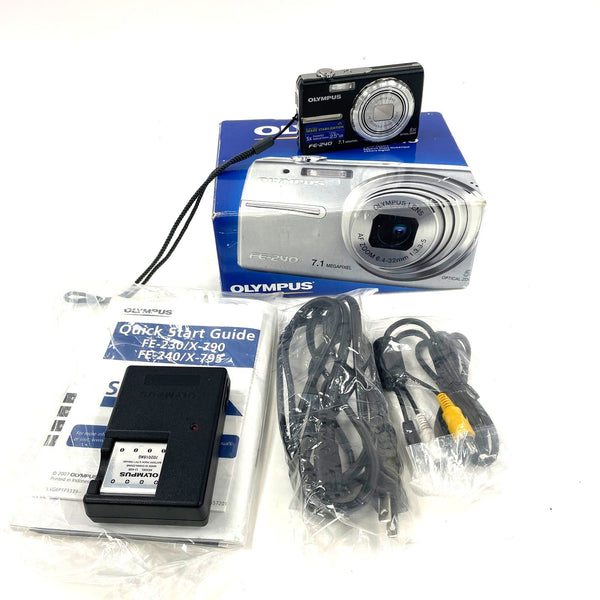 Olympus Model FE-240 7.1MP 5x Optical Zoom 6.4-32mm 1:3.3-5 Lens in Box - TESTED