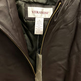 NWT Deadstock Wmns 90s Vintage VERANESI Dark Brown Genuine Leather Jacket Sz 18