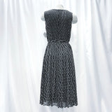 NWT Wmns HALOGEN Gray & Black Pattern Chiffon Pleated Midi Dress Sz 4 MSRP$98