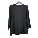 NWT Wmns CHICO'S Black Eyelet Detail V-Neck 3/4 Sleeve Basic Top Sz XL MSRP$75