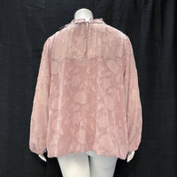 NWT Wmns TORRID Dusty Pink Floral Chiffon Puff Sleeve Sweetheart Blouse Sz 4X