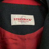 Wmns Vintage STEINBOCK Wool Blend Green & Red Trim Gray Blazer Jacket Sz 8