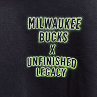 NWT Mens UNFINISHED LEGACY x MILWAUKEE BUCKS Black NBA Hoodie Sweatshirt Sz 2X