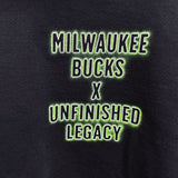 NWT Mens UNFINISHED LEGACY x MILWAUKEE BUCKS Black NBA Hoodie Sweatshirt Sz 2X