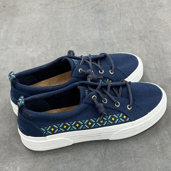 Women's Sperry Pier Wave Hi LTT Oaxaca Navy Sneakers sz 8.5