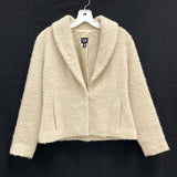 Wmns EILEEN FISHER Cream Beige Italian Wool Tweed Blazer Jacket Sz S Petite