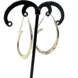 Sterling Silver 1 5/8" Elongated Oval Hoop Earrings 4.00g