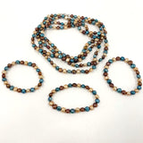 925 Sterling Silver Clasp Multi Colored Dyed Pearl Necklace Bracelet Set 130.22G